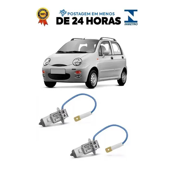 Par Lampada Farol de Milha Chery QQ 2011 2012 2013 2014 2015 2016 H3