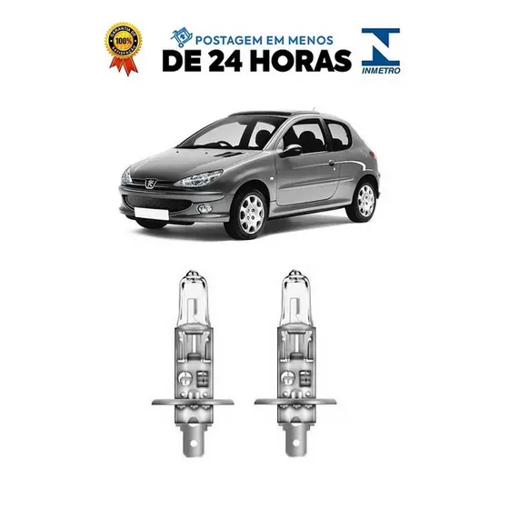 Par Lampada Farol de Milha Peugeot 206 2004 2005 2006 2007 2008 2009 2010 2011 H1