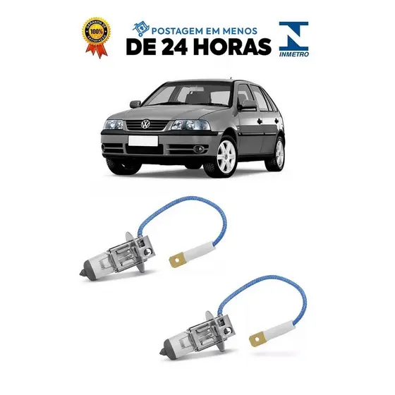 Par Lampada Farol de Milha Gol Parati Saveiro G3 2000 2001 2002 2003 2004 2005 H3