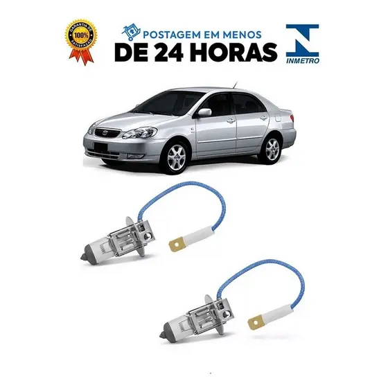 Par Lampada Farol de Milha Corolla 2003 2004 2005 2006 2007 2008 H3