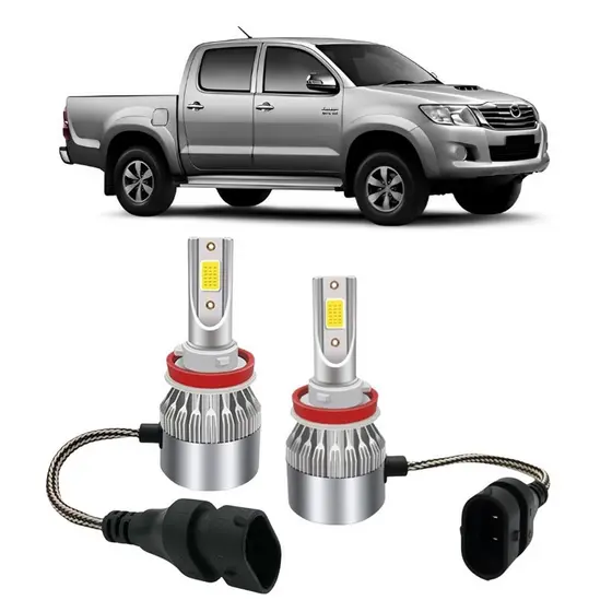 Par Lampada Super LED Farol de Milha Hilux Pickup 2005 a 2018 6000k HB4