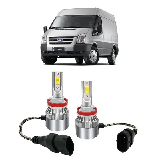 Par Lampada Super LED Farol de Milha Transit 2009 2010 2011 2012 2013 2014 6000k H11