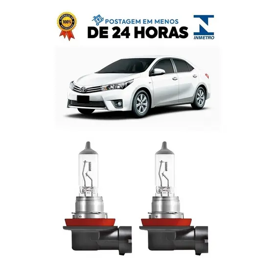 Par Lampada Farol de Milha Corolla 2015 2016 2017 H11