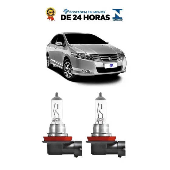Par Lampada Farol de Milha Honda City 2009 2010 2011 2012 2013 2014 H11