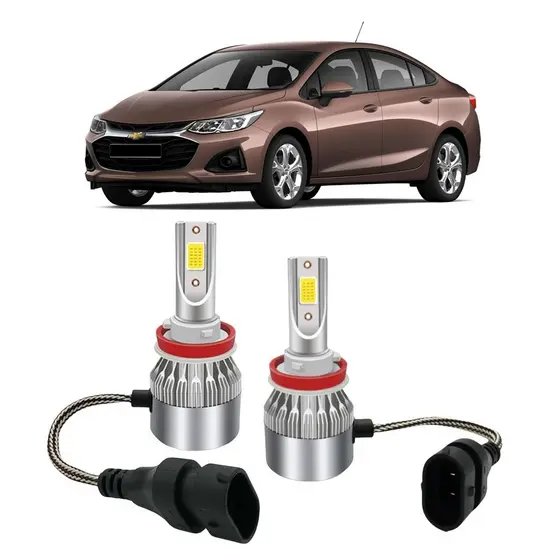 Par Lampada Super LED Farol de Milha Cruze Sedan 2017 2018 2019 6000k H11