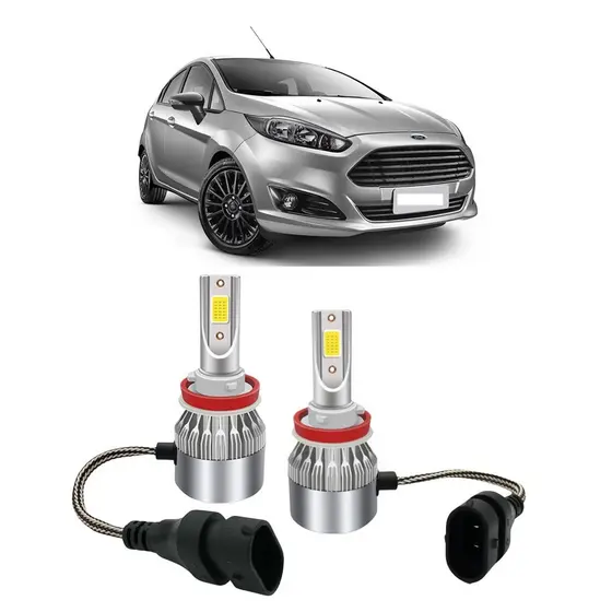 Par Lampada Super LED Farol de Milha New Fiesta 2013 2014 2015 2016 2017 6000k H11