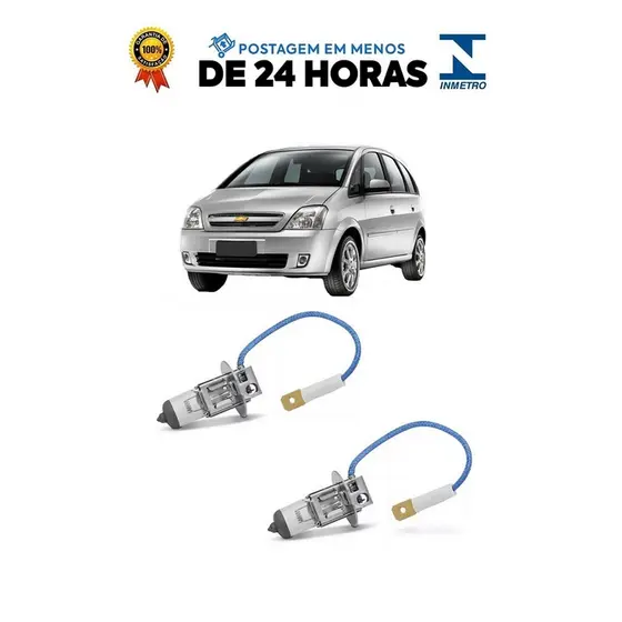 Par Lampada Farol de Milha Meriva 2001 2002 2003 2004 2005 2006 2007 2008 2009 2010 2011 2012 H3