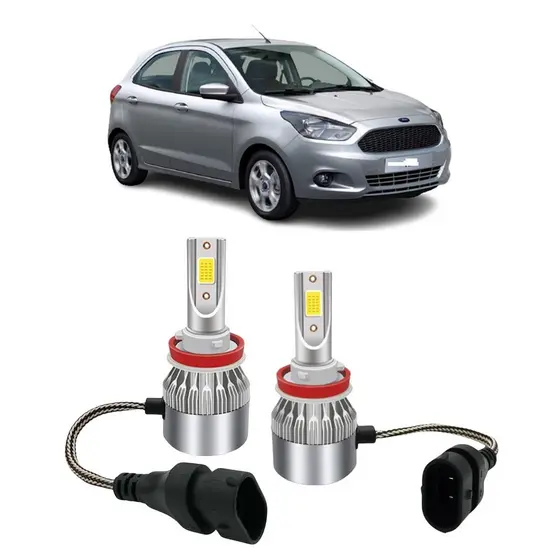 Par Lampada Super LED Farol de Milha Ford Ka 2015 2016 2017 2018 6000k H11