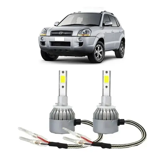 Par Lampada Super LED Farol de Milha Tucson 2006 2007 2008 2009 2010 2011 2012 2013 6000k H27
