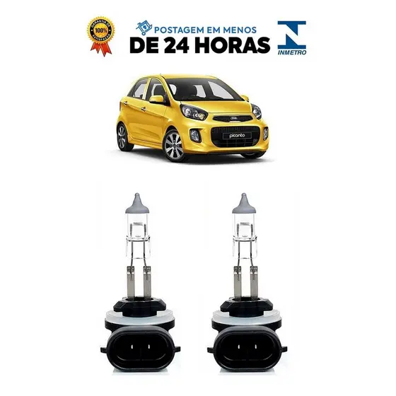 Par Lampada Farol de Milha Picanto 2008 2009 2010 2011 2012 2013 2014 2015 2016 H27