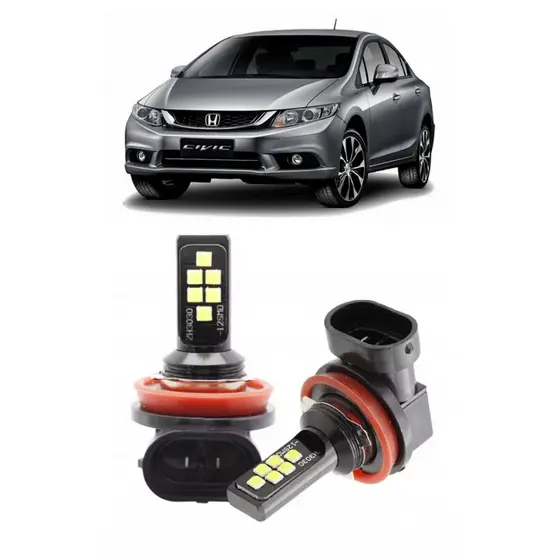 Par Lampada LED Bulbs Farol Milha New Civic 2012 2013 2014 2015 2016 6000k