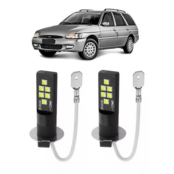 Par Lampada LED Bulbs Farol Milha Escort Zetec 6000k