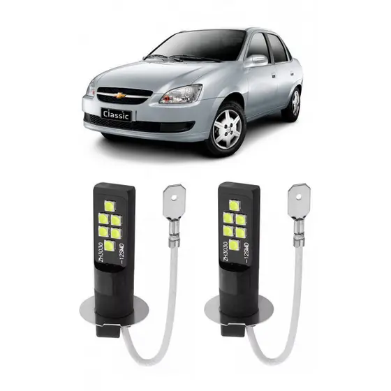 Par Lampada LED Bulbs Farol Milha Corsa Classic 6000k