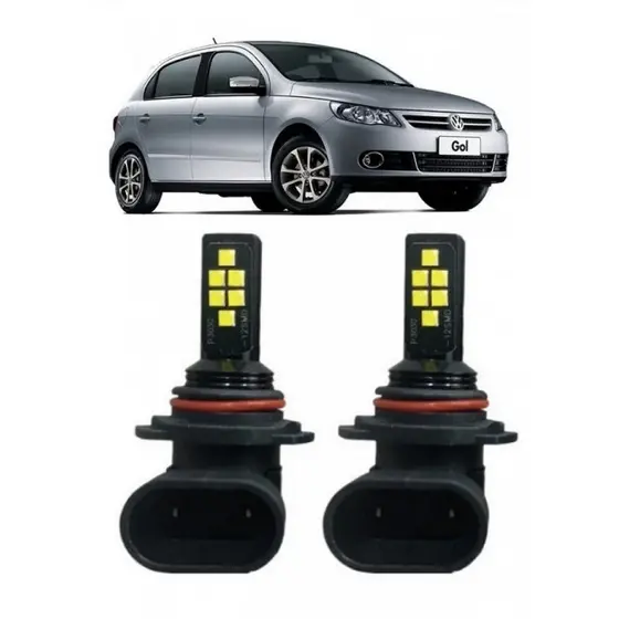 Par Lampada LED Bulbs Farol Milha Gol Saveiro Voyage G5 6000k