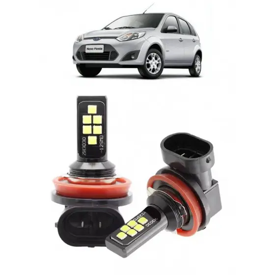 Par Lampada LED Bulbs Farol Milha Fiesta Rocam 2010 2011 2012 6000k