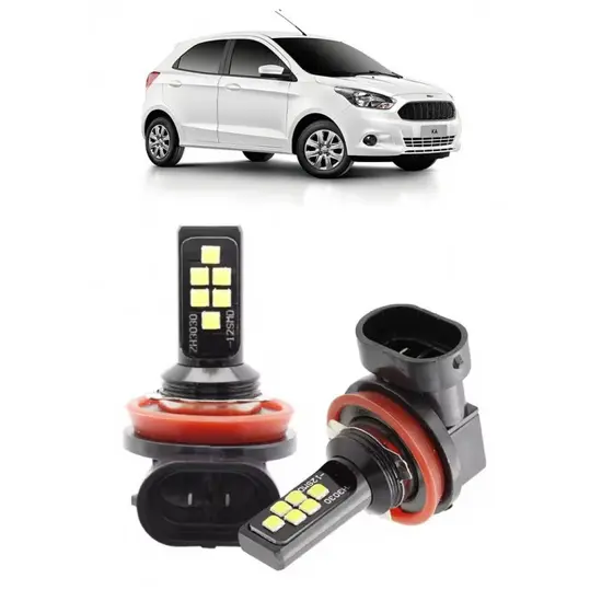 Par Lampada LED Bulbs Farol Milha Ford Ka 2012 2013 2014 2015 2016 2017 2018 6000k