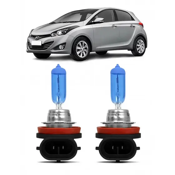 Par Lampada Super Branca Farol de Milha HB20 2012 2013 2014 2015 2016 2017 H8 8500K