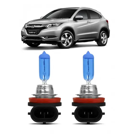 Par Lampada Super Branca Farol de Milha Honda HRV 2015 2016 2017 2018 H8 8500K