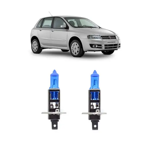 Par Lampada Super Branca Farol de Milha Stilo 2003 a 2012 8500k H1