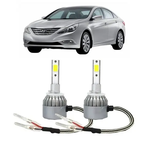 Par Lampada Super LED Farol de Milha Sonata 2010 2011 2012 2013 6000k H27