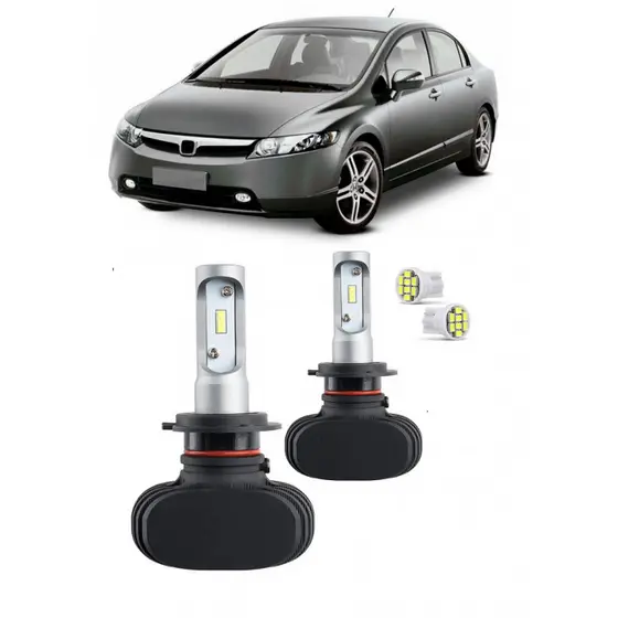 Par Lampada UltraLed Farol de Milha New Civic 2007 2008 2009 2010 2011 6000K