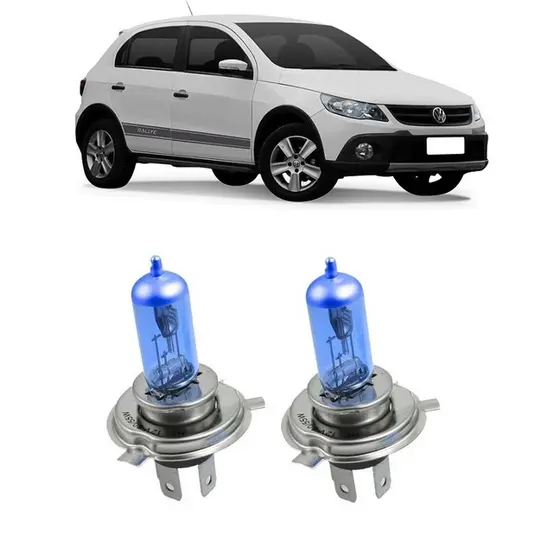 Par Lampada Super Branca Farol de Milha Gol Rallye G5 2009 2010 2011 2012 8500k H4