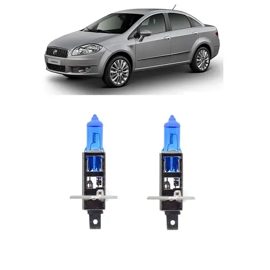 Par Lampada Super Branca Farol de Milha Linea 2009 2010 2011 2012 8500k H1