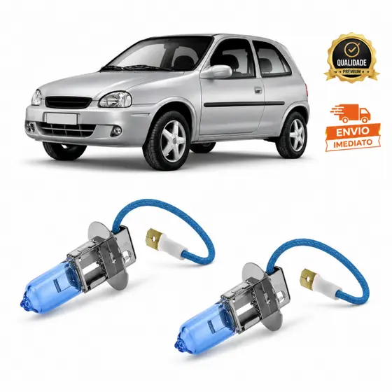 Par Lampada Super Branca Farol de Milha Corsa Wind 1996 1997 1998 1999 2000 8500K H3