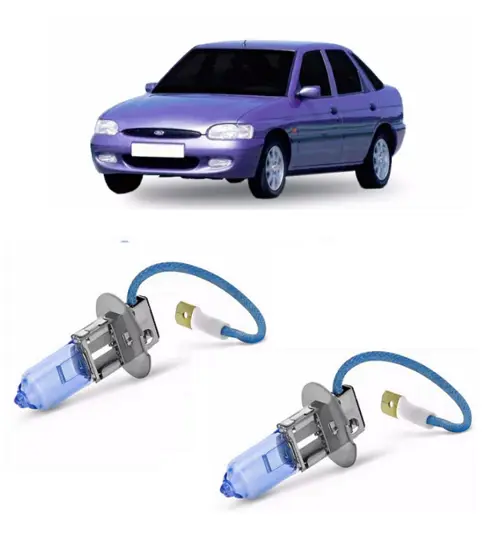 Par Lampada Super Branca Farol de Milha Escort Zetec 1997 1998 1999 2000 2001 2002 2003 8500K H3
