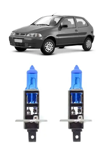 Par Lampada Super Branca Farol de Milha Palio Siena Strada 2001 2002 2003 8500k H1