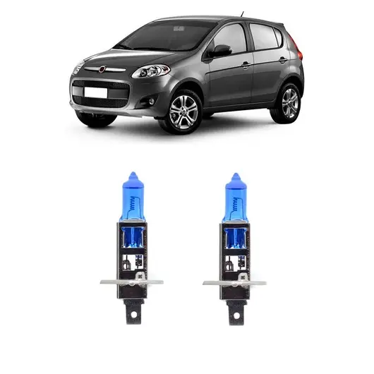Par Lampada Super Branca Farol de Milha Palio 2012 2013 2014 2015 2016 2017 2018 8500k H1
