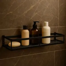Suporte Porta Shampoo Encaixe Box Banheiro Não Enferruja Preto Pintura Eletrostática