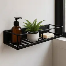 Suporte De Banheiro Box De Shampoo Sabonete Rack Organizador Prateleira Em Aço Lunna