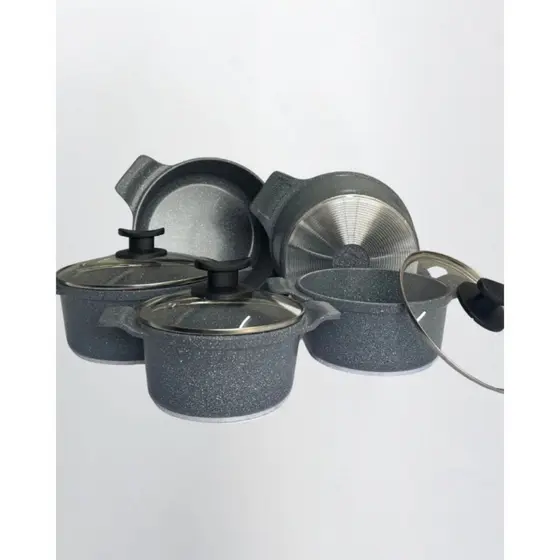 Jogo De Panelas Forno E Fogão Silver 5 Peças Tampa De Vidro Silver