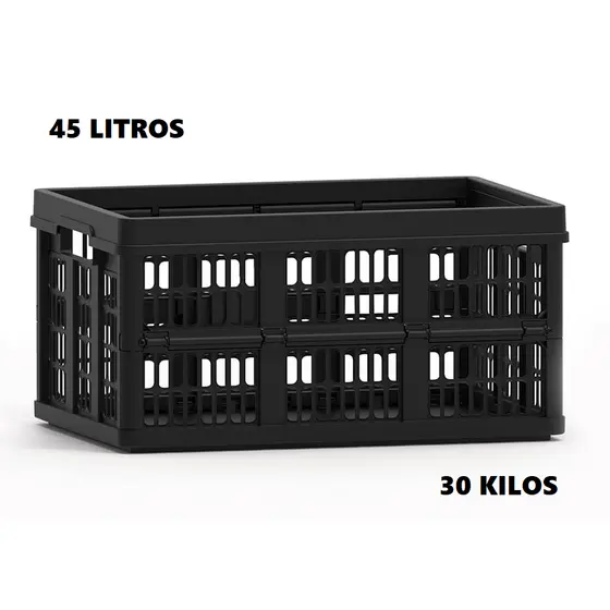 Caixa Plástica Organizadora Desmontável Grande 48 x 35 x 24 - 45 litros ou 30 kilos