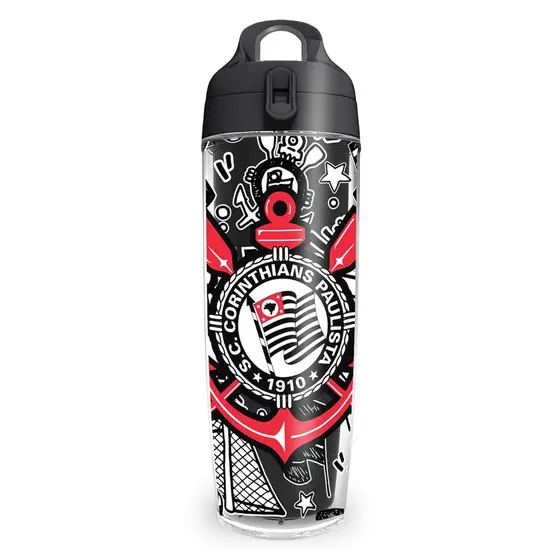 Squeeze Corinthians Garrafa Oficial Licenciada, copo com tampa 600 ml resistente, futebol