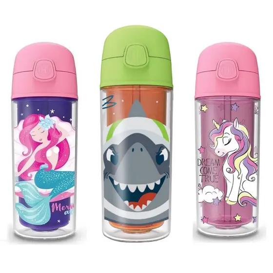 Garrafa Squeeze Termica 270ml Infantil Parede Dupla Agua Gelada Personalizada