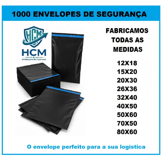 Kit 1000 Envelopes Segurança Embalagem De Envio Saco Inviolável Saquinho Correios Envelope Plástico para Envio