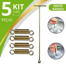 Chave T 10mm Longa para Agitador Electrolux Lm 62cm + Conjunto de 4 Molas