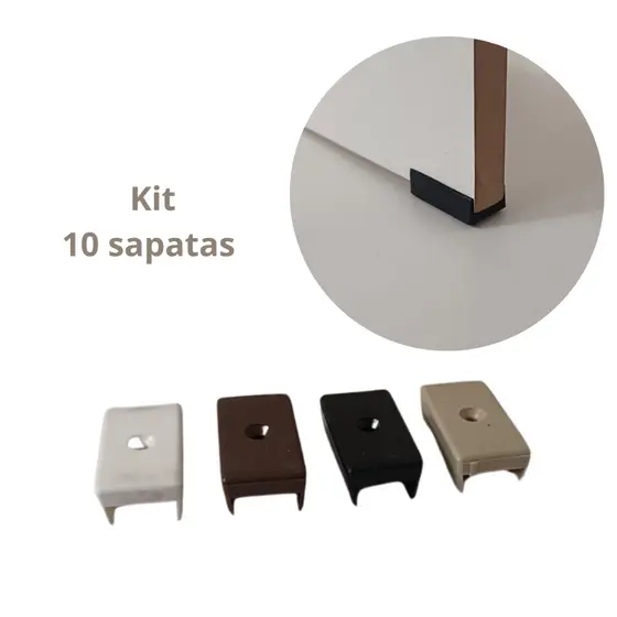 Sapata Plástica U 15mm Para Acabamento Móveis Mdf 10un