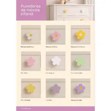 Puxadores de Flor Infantil puxador Gaveta de Flor Infantil Cômodas e Portas Flor Infantil Margarida