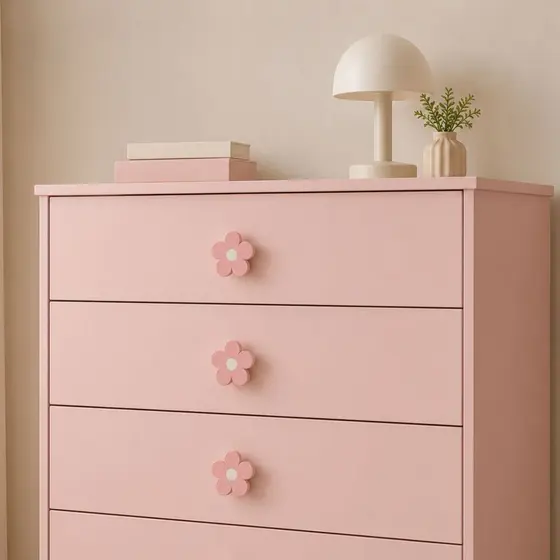 Puxador Flor Rosa Quarto Menina Cute