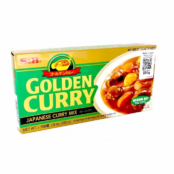 Golden Curry Karê Apimentado Médio S&b Tempero Japonês Medium Hot 220gr