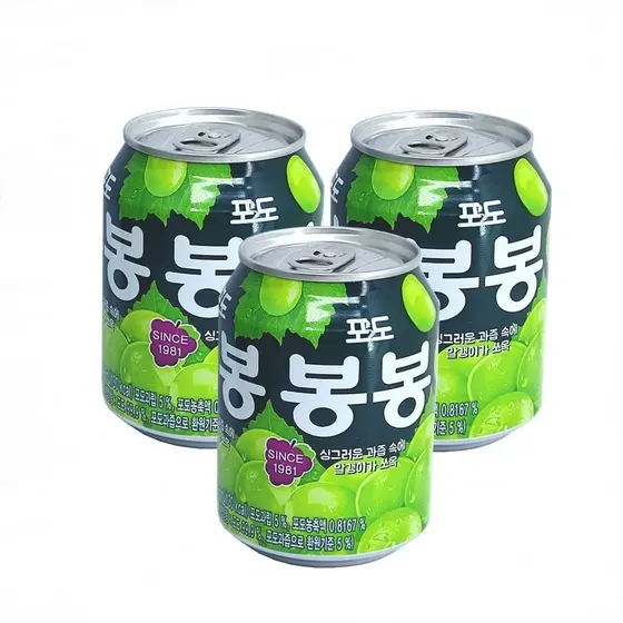 Bebida Coreana Uva Verde Com Pedaços 238ml Bonbon (Kit c/ 3)