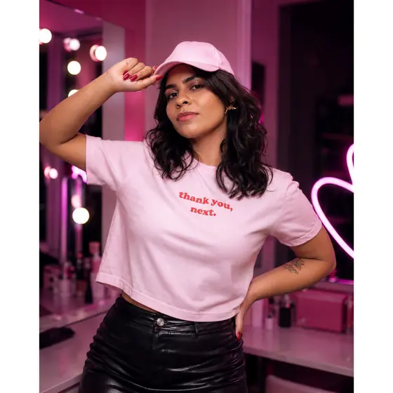 T-shirt Cropped  Thank U Ariana - Tumblr Aesthetic