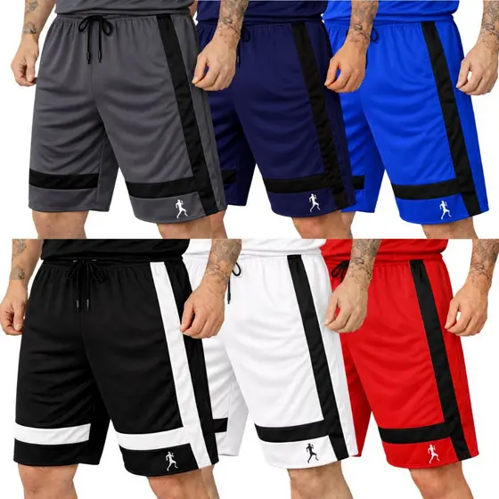 Kit 4 ou 2 Bermuda shorts Masculinas Academia Esportiva Dupla