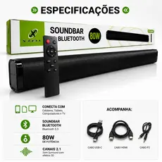 Caixa de Som Bluetooth Soundbar Home Theater Para Smart Tv Bluetooth RCA e P2 Pronta Entrega