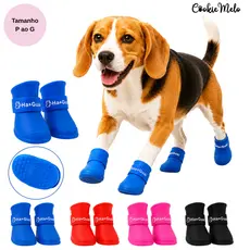 Bota Botinha Pet Para Chuva de Silicone Protege Pata Cachorro Gato para Passeio