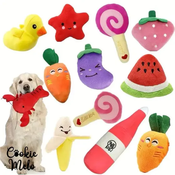 Kit 3 Pelucia Pet Mordedor Para Cachorro com Apito Resistente Filhote e Adultos Pronta Entrega