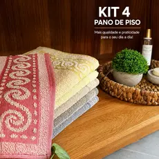 Kit 4 Toalha de Piso Atoalhado Para Banheiro 4 Unidades Jogo Toalha de Piso Para Box Banheiro